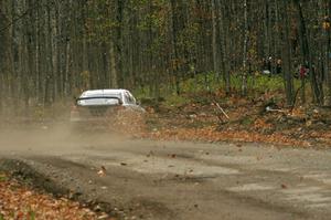 Vio Dobasu / Nathalie Richard in their Mitsubishi Lancer Evo X on SS16 (Arvon Tower 2)