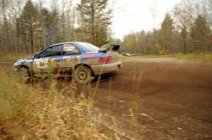 Piotr Fetela / Ray Vambuts in their Subaru Impreza STi on SS16 (Arvon Tower 2)