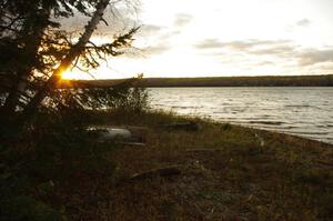 The shoreline along Huron Bay near L'Anse, MI