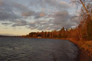 The shoreline along Huron Bay near L'Anse, MI