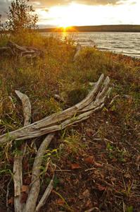 The shoreline along Huron Bay near L'Anse, MI