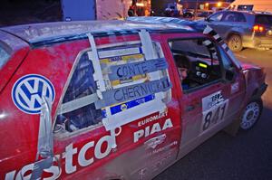 Daryn Chernick / Matt Conte in their VW GTI at the finish of the rally in L'Anse, MI