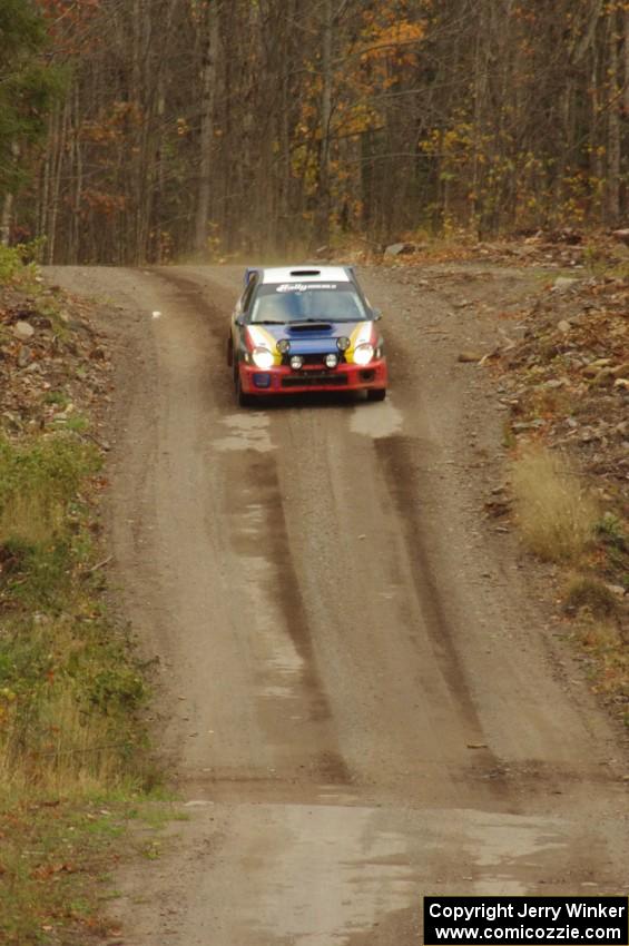 Janusz Topor / Michal Kaminski in their Subaru WRX STi on SS16 (Arvon Tower 2)