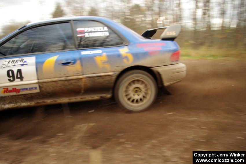 Piotr Fetela / Ray Vambuts in their Subaru Impreza STi on SS16 (Arvon Tower 2)