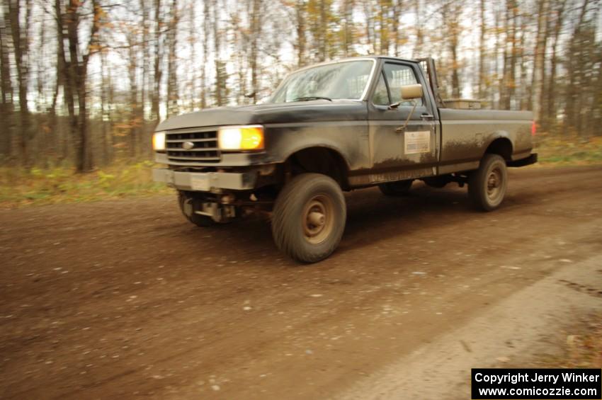 One of the sweep trucks after SS16 (Arvon Tower 2)