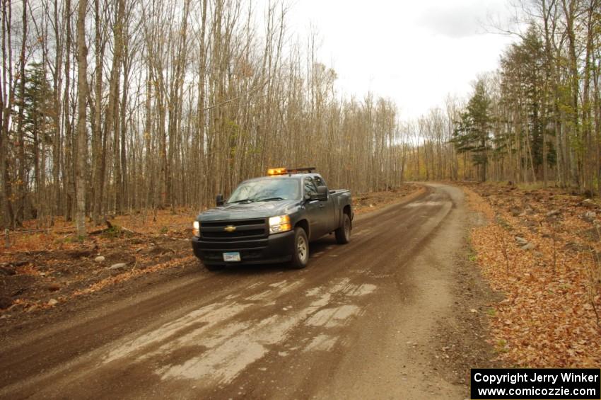 One of the sweep trucks after SS16 (Arvon Tower 2)