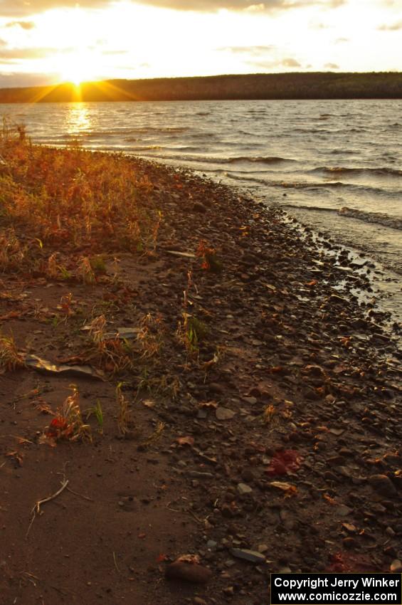 The shoreline along Huron Bay near L'Anse, MI