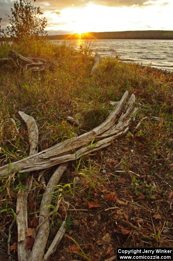 The shoreline along Huron Bay near L'Anse, MI