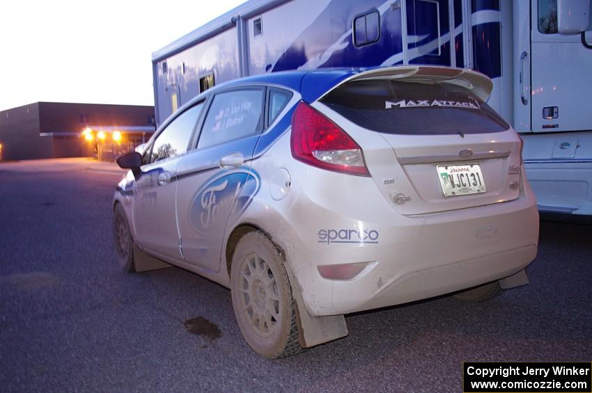 Dillon Van Way / Jake Blattner Ford Fiesta at the finish of the rally in L'Anse, MI