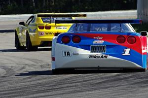 Bob Stretch's Chevy Camaro and Simon Gregg's Chevy Corvette out of turn 12