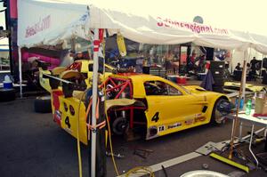 Tony Ave's and Doug Peterson's Chevy Corvettes in the paddock