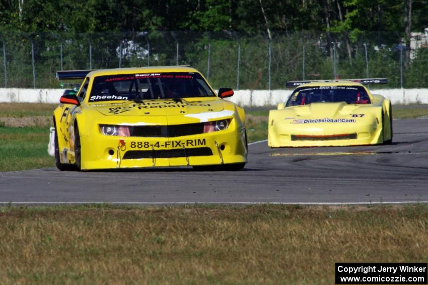 Tom Sheehan's Chevy Camaro and Doug Peterson's Chevy Corvette