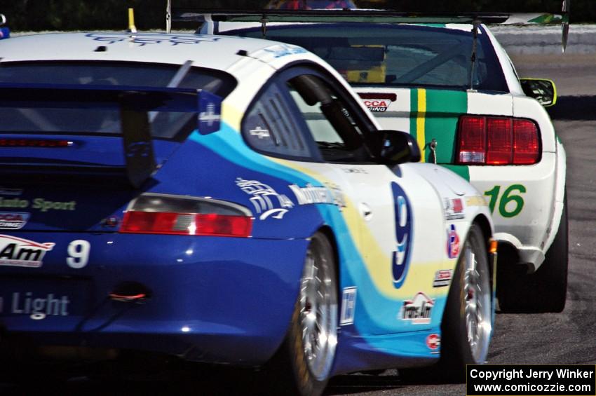 David Seuss's Porsche GT3 Cup follows Rob Bodle's Ford Mustang