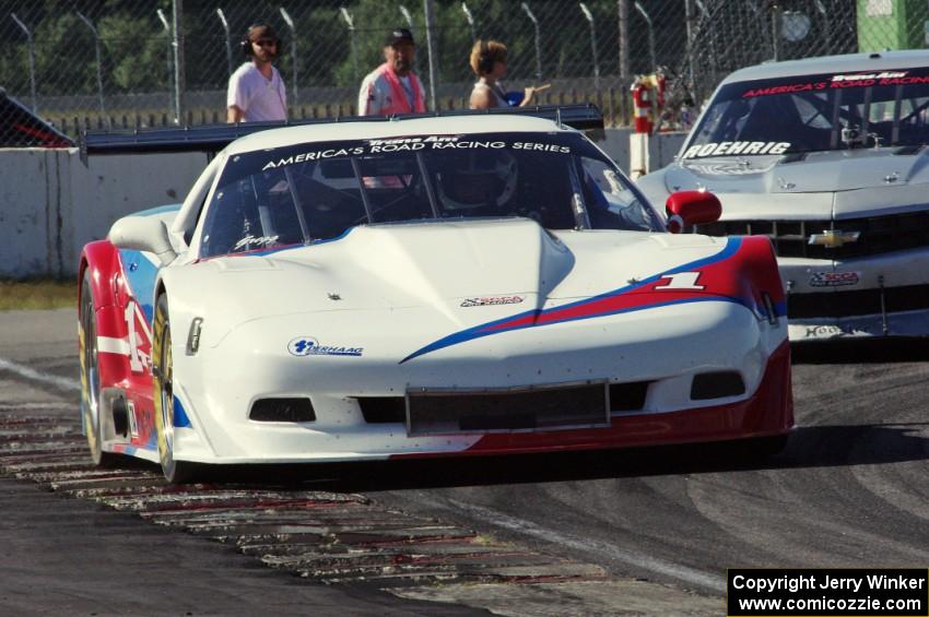 Simon Gregg's Chevy Corvette and Kurt Roehrig's Chevy Camaro