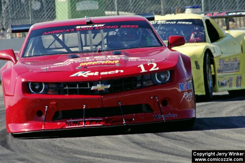 Cameron Lawrence's Chevy Camaro and Doug Peterson's Chevy Corvette