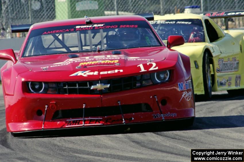 Cameron Lawrence's Chevy Camaro and Doug Peterson's Chevy Corvette