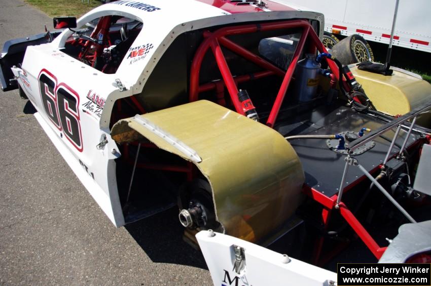 Detail of Denny Lamers's Ford Mustang in the paddock