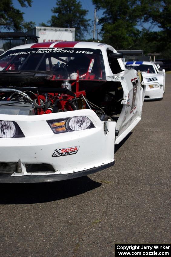 Detail of Denny Lamers's Ford Mustang in the paddock