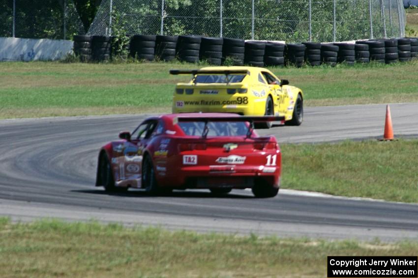 Bob Stretch's and Cameron Lawrence's Chevy Camaros