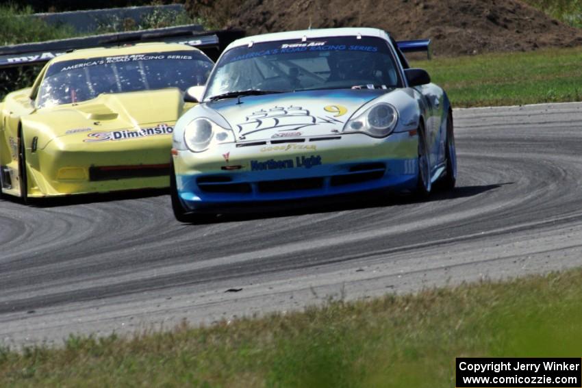 David Seuss's Porsche GT3 Cup and Doug Peterson's Chevy Corvette