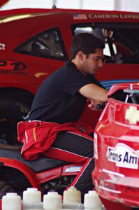 Cameron Lawrence relaxes before the start