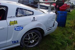 Rear damage to Chuck Cassaro's Ford Mustang