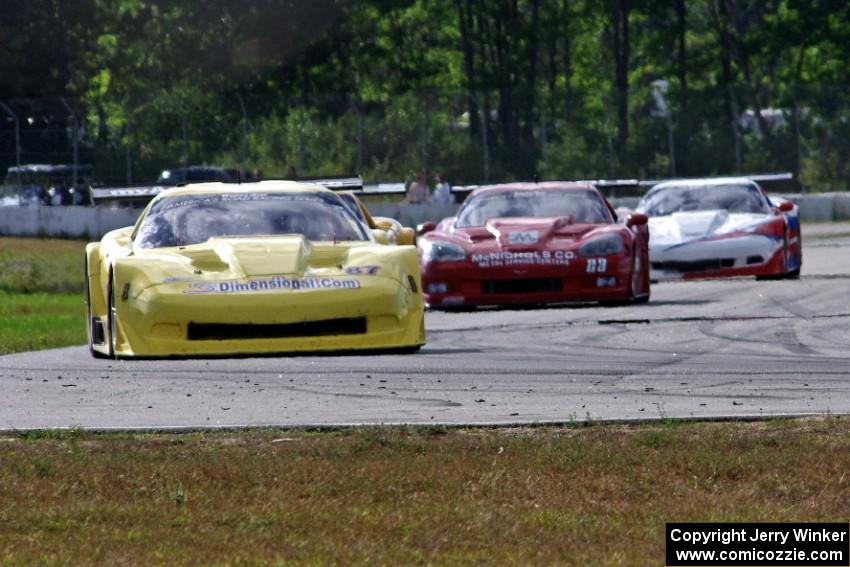 1. Doug Peterson, 2. Tony Ave, 3. Amy Ruman and 4. Simon Gregg, all in Chevy Corvettes.