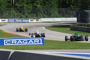 Spencer Pigot's, Matthew Brabham's and Matthew DiLeo's F2000s