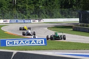 Spencer Pigot's, Matthew Brabham's and Matthew DiLeo's F2000s