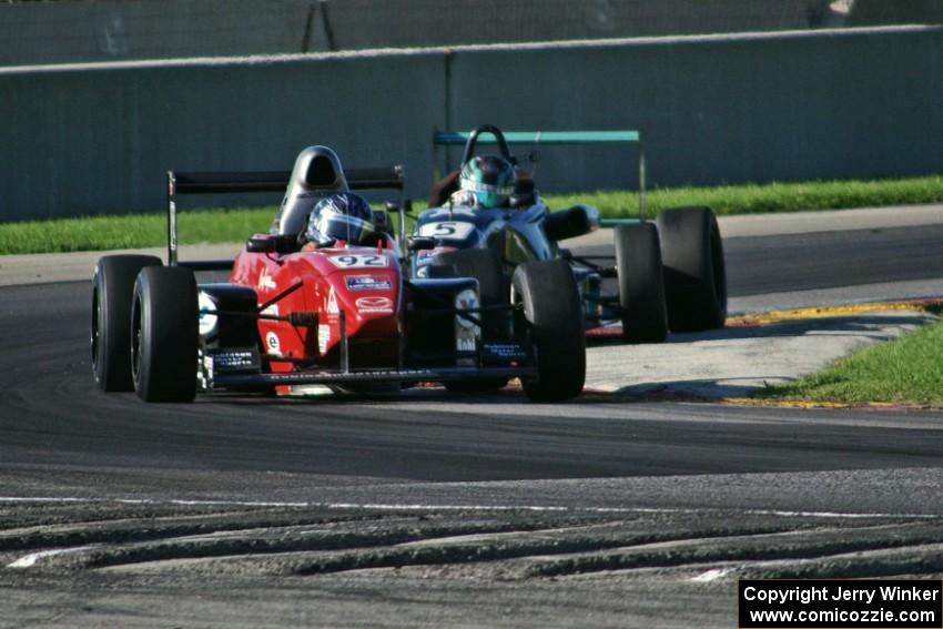 Mark Eaton's and Dalton Kellett's F2000s