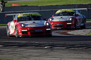 Sean Johnston's and Madison Snow's Porsche GT3 Cup cars