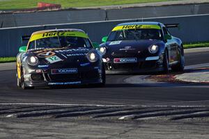 David Calvert-Jones' and Scott Tucker's Porsche GT3 Cup cars