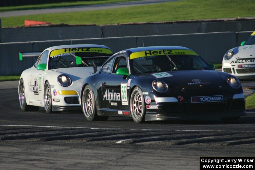 Scott Tucker's and Gustavo Torres' Porsche GT3 Cup cars