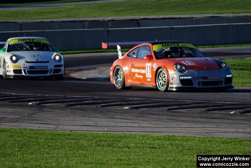 Dan Weyland's and Gustavo Torres' Porsche GT3 Cup cars