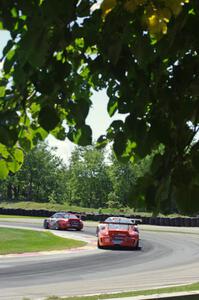 Kasey Kuhlman's Porsche GT3 Cup at the back of a small pack