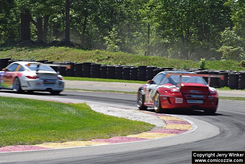 Fernando Peña's and Kasey Kuhlman's Porsche GT3 Cup cars at 6