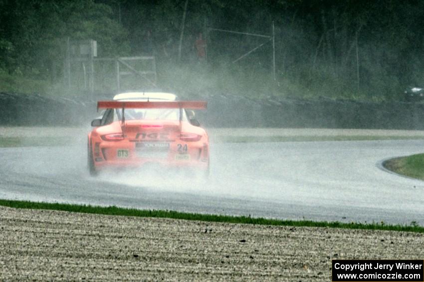 Mark Llano's Porsche GT3 Cup chases another car in the carousel