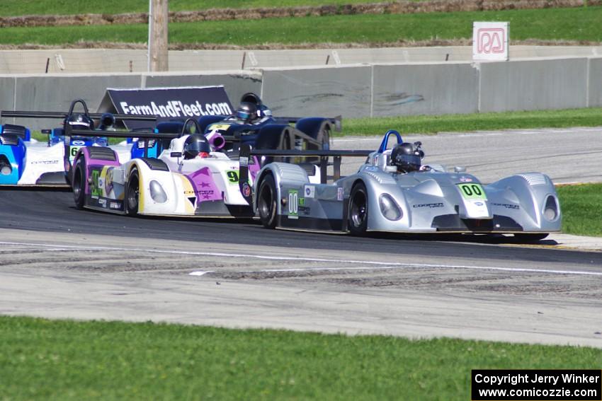 Owen Kratz, Darryl Shoff and Lamont Harris all in Panoz Élan DP-02s, followed by Scott Tucker's West WX10