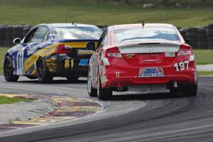 Sarah Cattaneo / Owen Trinkler Honda Civic Si chases the Tyler Cooke / Greg Liefooghe BMW 328i