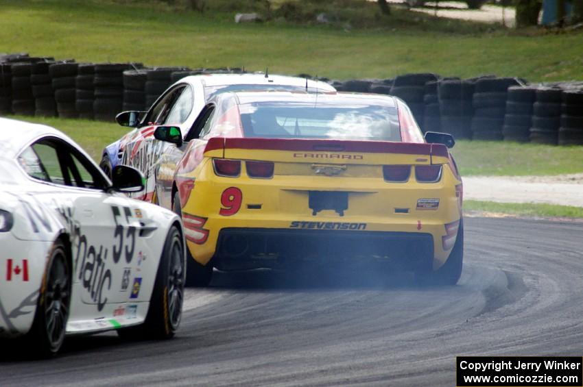 Matt Bell / John Edwards Chevy Camaro GS.R smoking at turn 6