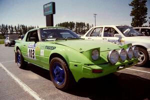 Jim Dale / Bob Logue Mazda RX-7 prior to the start.