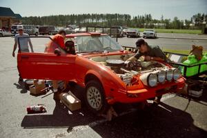 Andrew Havas / Scott Slingerland Mazda RX-7 is stickered up and prepped prior to the start.