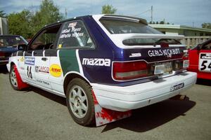 Gail Truess / Pattie Hughes Mazda 323GTX prior to the start.