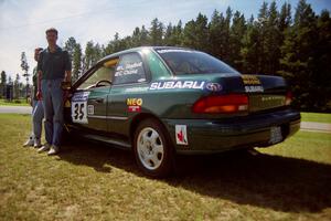 Lee Shadbolt / Claire Chizma Subaru Impreza prior to the start.