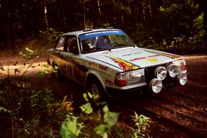 Bill Malik / Christian Edstrom Volvo 240 at a 90-right on SS1, Akeley Cutoff.