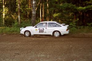 Colin McCleery / Jeff Secor Merkur XR4Ti at speed on SS1, Akeley Cutoff.