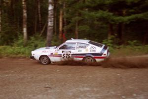 Jeremy Butts / Tom Sherony Plymouth Arrow at speed on SS1, Akeley Cutoff.