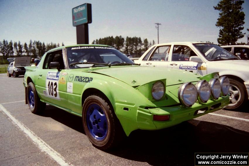 Jim Dale / Bob Logue Mazda RX-7 prior to the start.