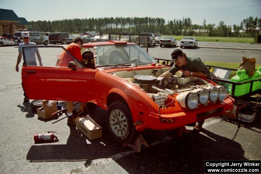 Andrew Havas / Scott Slingerland Mazda RX-7 is stickered up and prepped prior to the start.