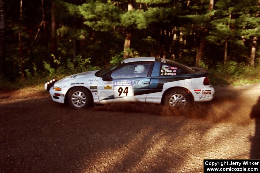 Bryan Pepp / Jerry Stang Eagle Talon at a 90-right on SS1, Akeley Cutoff.